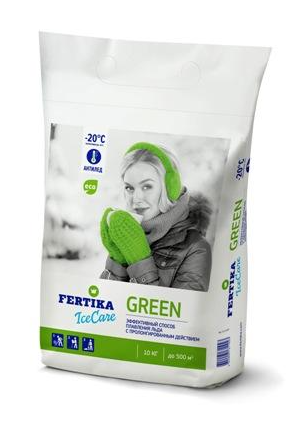 Реагент противогололедный Fertika IceCare Green, 10 кг