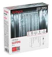 Гирлянда "Бахрома" 48 холодных LED 12 нитей 2*0,6м, арт. 55113