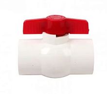 Кран шаровой PVC 3" внут х внут GH арт: FFB0180 Цвет: Белый /красн.ручка
